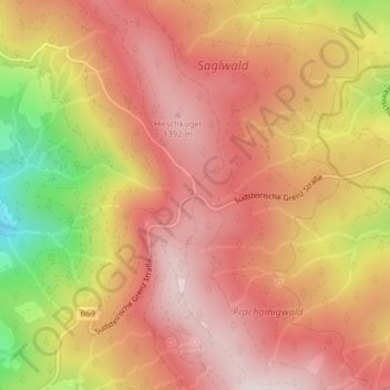 Topografische Karte Soboth, Höhe, Relief