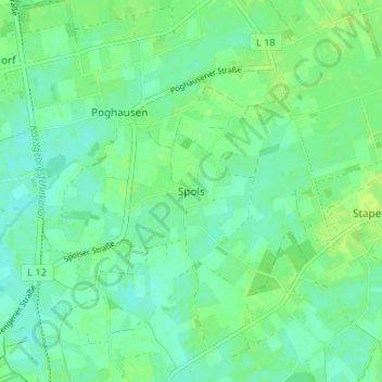 Topografische Karte Spols, Höhe, Relief