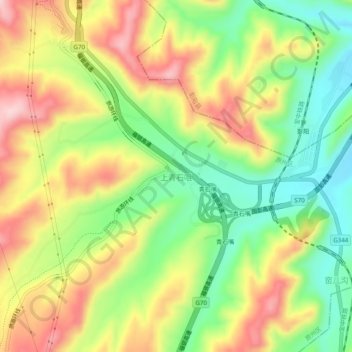 Topografische Karte 上青石咀, Höhe, Relief