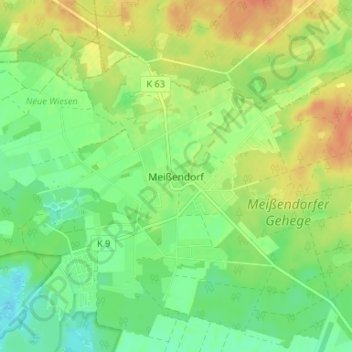 Topografische Karte Meißendorf, Höhe, Relief