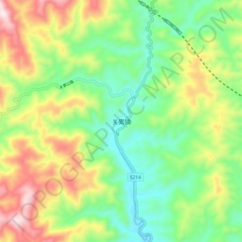 Topografische Karte 关累镇, Höhe, Relief