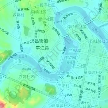 Topografische Karte 城门口, Höhe, Relief