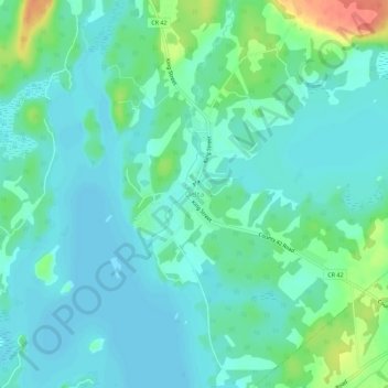 Topografische Karte Delta, Höhe, Relief