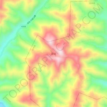Topografische Karte 尾峰, Höhe, Relief