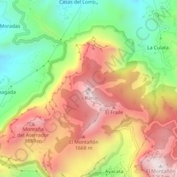 Topografische Karte Roque Nublo, Höhe, Relief