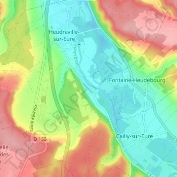 Topografische Karte Lalonde, Höhe, Relief
