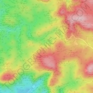 Topografische Karte Luchs, Höhe, Relief