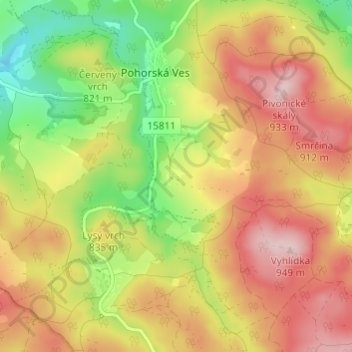 Topografische Karte Theresienhof, Höhe, Relief