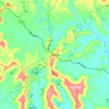 Topografische Karte 黎雅镇, Höhe, Relief