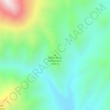 Topografische Karte White Knob Mountains, Höhe, Relief