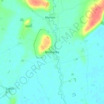 Topografische Karte Normanby, Höhe, Relief