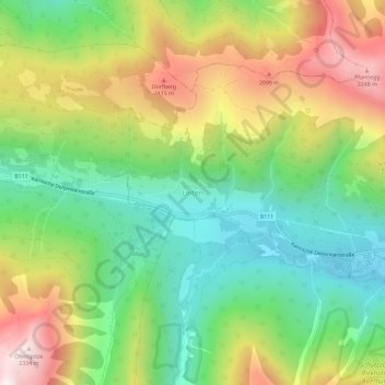 Topografische Karte Leiten, Höhe, Relief