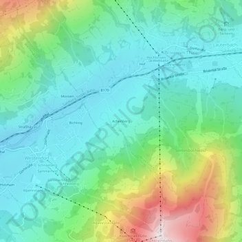 Topografische Karte Achenberg, Höhe, Relief