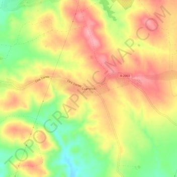 Topografische Karte Cuartillos, Höhe, Relief