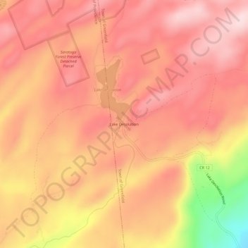Topografische Karte Lake Desolation, Höhe, Relief