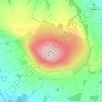 Topografische Karte Binsey, Höhe, Relief