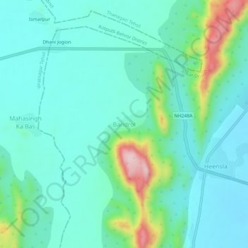 Topografische Karte Bandrol, Höhe, Relief