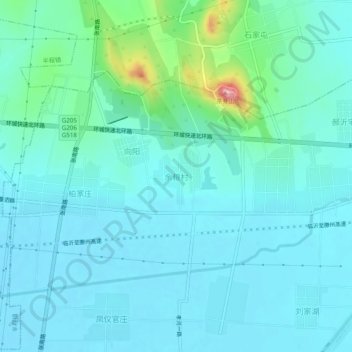 Topografische Karte 余粮村, Höhe, Relief