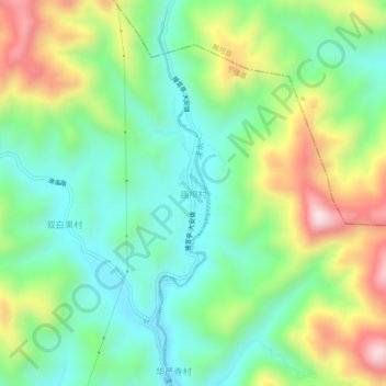 Topografische Karte 庙坝村, Höhe, Relief