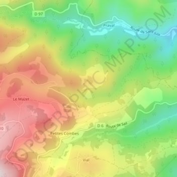 Topografische Karte Grand Parc, Höhe, Relief