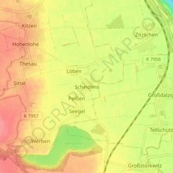 Topografische Karte Scheidens, Höhe, Relief