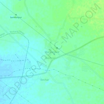 Topografische Karte Mansarovar, Höhe, Relief