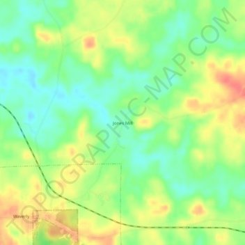 Topografische Karte Jones Mill, Höhe, Relief