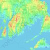 Topografische Karte Popes Island, Höhe, Relief