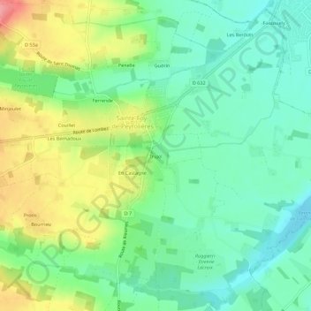 Topografische Karte Trujol, Höhe, Relief