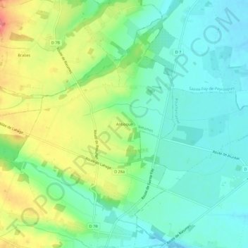 Topografische Karte Antioque, Höhe, Relief