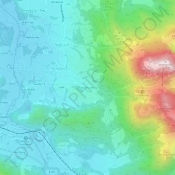 Topografische Karte Birkenstein, Höhe, Relief