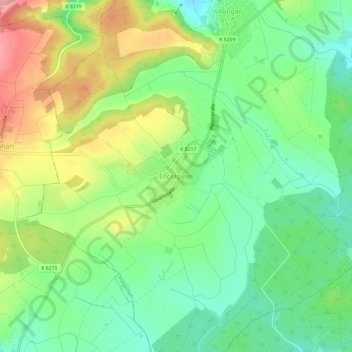 Topografische Karte Engelswies, Höhe, Relief
