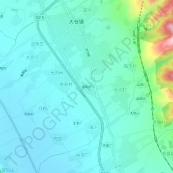 Topografische Karte 杨明桥, Höhe, Relief