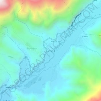 Topografische Karte Larjung, Höhe, Relief