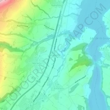 Topografische Karte Wüppingen, Höhe, Relief