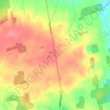 Topografische Karte Linton, Höhe, Relief