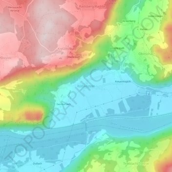 Topografische Karte Rottenstein, Höhe, Relief