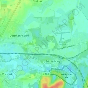 Topografische Karte Bockhorst, Höhe, Relief