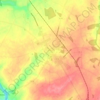 Topografische Karte Lathus, Höhe, Relief