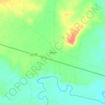 Topografische Karte Algerita, Höhe, Relief