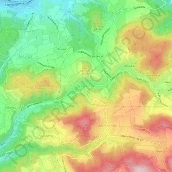 Topografische Karte Waltenstein, Höhe, Relief