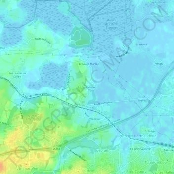 Topografische Karte Le Petit Marsac, Höhe, Relief