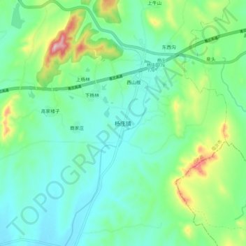 Topografische Karte 杨庄镇, Höhe, Relief