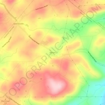 Topografische Karte Harlem, Höhe, Relief