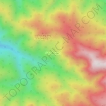 Topografische Karte Gemboyah, Höhe, Relief