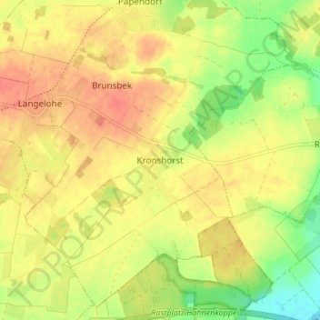 Topografische Karte Kronshorst, Höhe, Relief