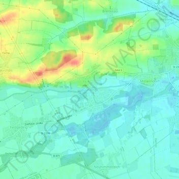Topografische Karte Günding, Höhe, Relief