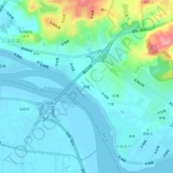 Topografische Karte 后厝, Höhe, Relief