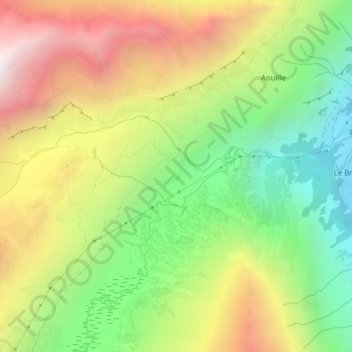 Topografische Karte Turin, Höhe, Relief