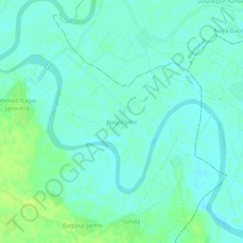Topografische Karte Nagla Jatni, Höhe, Relief